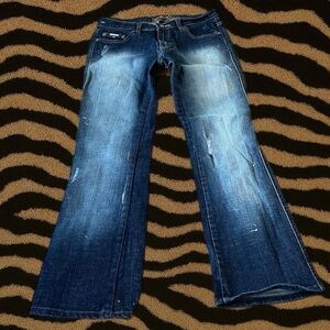 South Pole Distressed Low-Rise Flare Jeans – Size 7